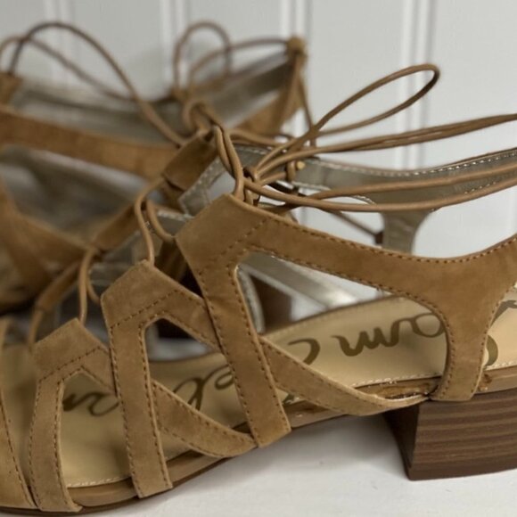 Sam Edelman Womens Ardella Leather Lace Up Gladiator Size 8.5 in Golden Camel - Picture 5 of 7